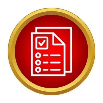 Checklist document icon showing survey evaluation form Stock Illustration