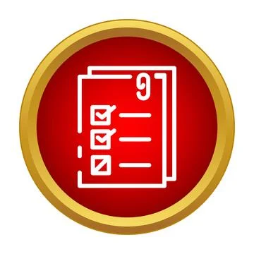 Checklist document icon showing task completion and survey Stock Illustration