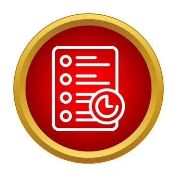 Checklist document icon showing time management schedule Stock Illustration