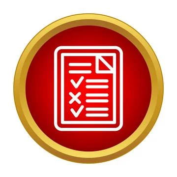 Checklist document icon with status marks Illustrazione stock