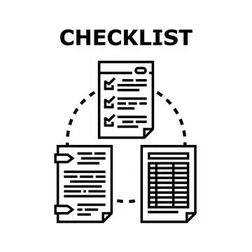 Checklist document management workflow icon concept Stock Illustration