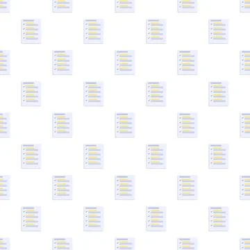 Checklist document papers seamless pattern background Stock Illustration
