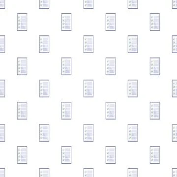 Checklist document pattern repeating on white background Stock Illustration