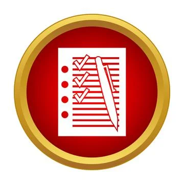 Checklist document with pen and checked items concept Stock Illustration