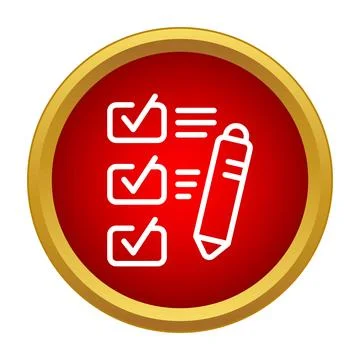 Checklist document with pen checking off completed tasks Illustrazione stock
