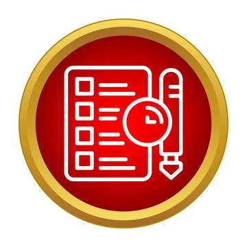 Checklist document with pencil and time management deadline Stock Illustration