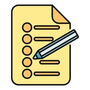 Checklist document with pencil graphic icon イラスト素材