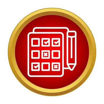 Checklist document with pencil marking options 스톡 일러스트