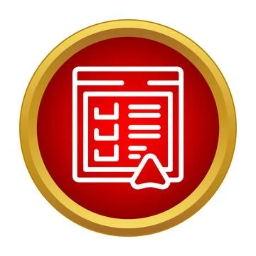 Checklist document with pointer in red circle icon Stock Illustration