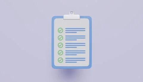 Checklist with Document report, checklist note, digital pictogram for web Stock Illustration