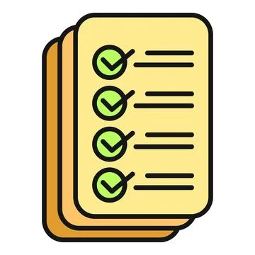 Checklist document representing task completion and productivity Stock Illustration