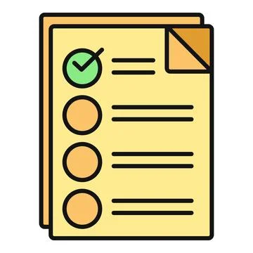 Checklist document reviewing task completion vector icon Stock Illustration