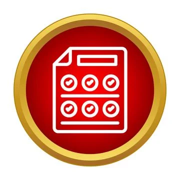 Checklist document with selections in red circle Stock Illustration