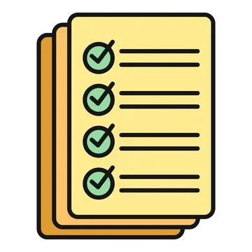 Checklist document showing completed tasks and success イラスト素材