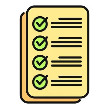 Checklist document showing completed tasks and verification Stock Illustration