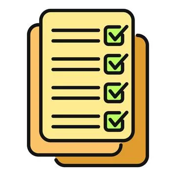 Checklist document showing completed tasks and project management 스톡 일러스트