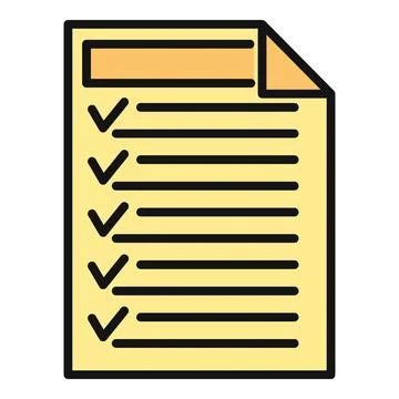 Checklist document showing completed tasks and goals Stock Illustration