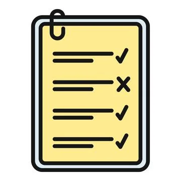 Checklist document showing progress and incomplete tasks Stock Illustration