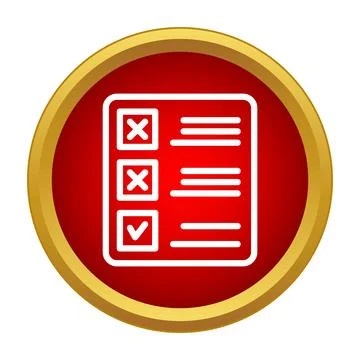 Checklist document showing survey results with checkmark 库存插图
