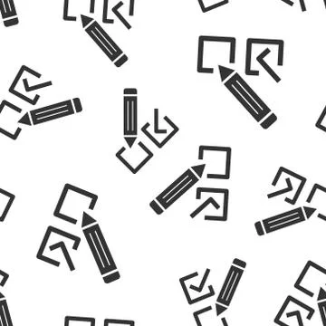 Checklist document sign icon seamless pattern background. Survey vector illus Stock Illustration