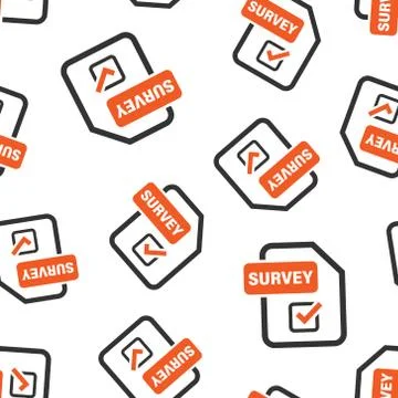 Checklist document sign icon seamless pattern background. Survey vector illus Stock Illustration