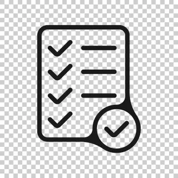 Checklist document sign icon in transparent style. Survey vector illustration Stock Illustration