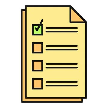 Checklist document with successful check mark icon Stock Illustration