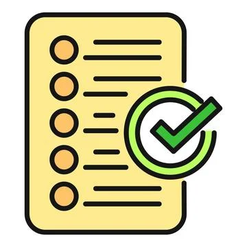 Checklist document verifying task completion and approval Stock Illustration