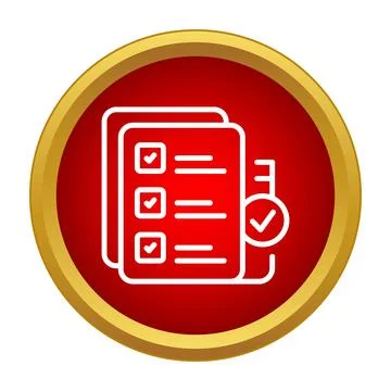 Checklist documents with check marks completing tasks icon Stock Illustration