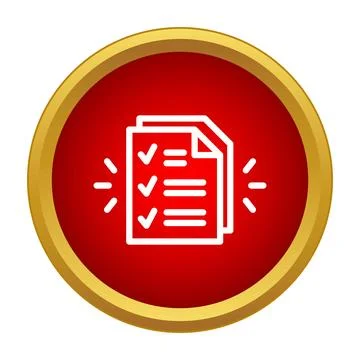 Checklist documents with check marks completing tasks icon Stock Illustration