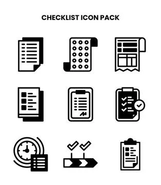 Checklist DuoTone Bundle Icons Pack Stock Illustration