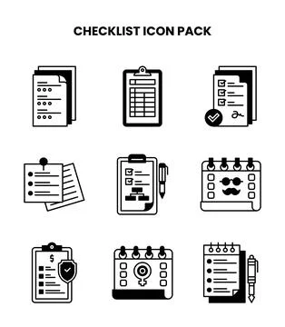 Checklist DuoTone Graphics Icons Pack Stock Illustration