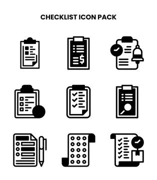 Checklist DuoTone Graphics Icons Pack Stock Illustration