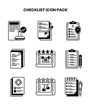 Checklist DuoTone Graphics Icons Pack Stock Illustration
