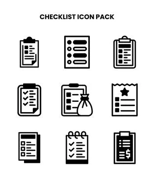 Checklist DuoTone Icons Pack Stock Illustration
