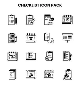 Checklist DuoTone UI Icons Pack Stock Illustration