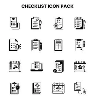 Checklist DuoTone Vector Icons Pack Stock Illustration
