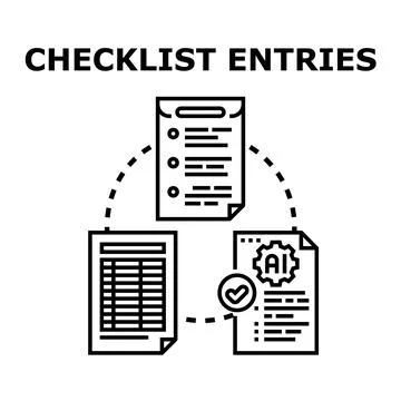 Checklist entries concept transforming data with ai process Stock Illustration