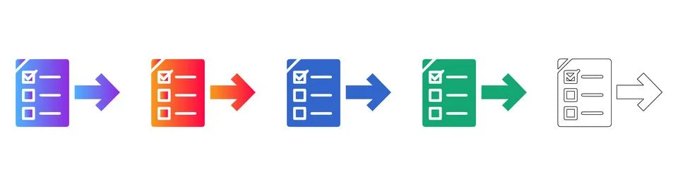 Checklist Export Icons for Digital Documents 스톡 일러스트