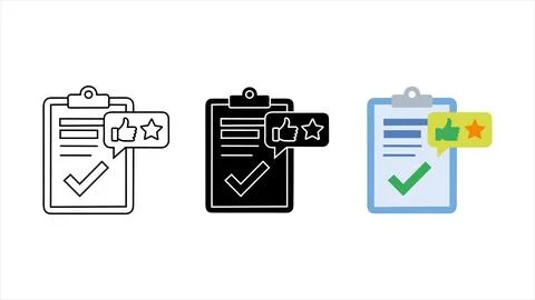 Checklist feedback icon set Stock Illustration