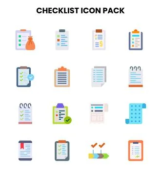 Checklist Flat Bundle Icons Pack イラスト素材