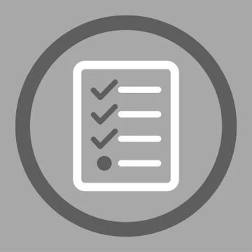 Checklist flat dark gray and white colors rounded vector icon Stock Illustration