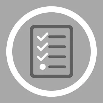 Checklist flat dark gray and white colors rounded glyph icon Illustrazione stock