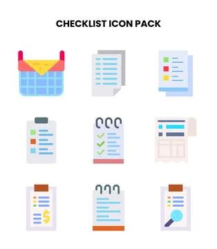 Checklist Flat Graphics Icons Pack Stock Illustration