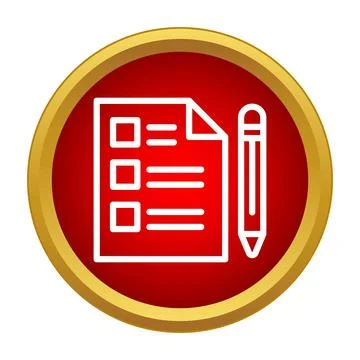 Checklist form document icon with pencil for survey task Illustrazione stock