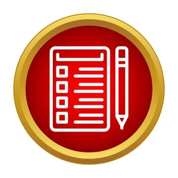 Checklist on form with pencil icon button 스톡 일러스트