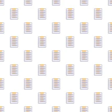 Checklist forms on clipboard seamless pattern background Stockillustratie