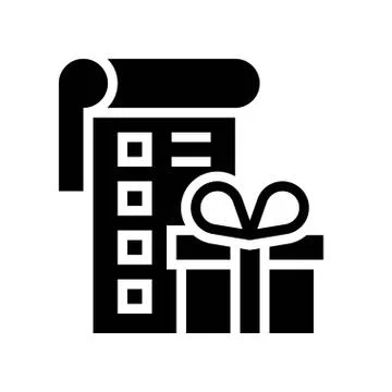 Checklist with Gift box vector illustration, solid style icon Illustrazione stock