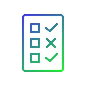 Checklist with Gradient Tick and Cross Symbols Stock Illustration