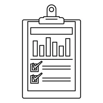 Checklist graph icon, outline style Stock Illustration